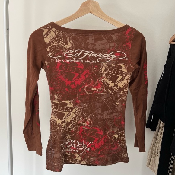 Y2K ed hardy orange top - Picture 3 of 3